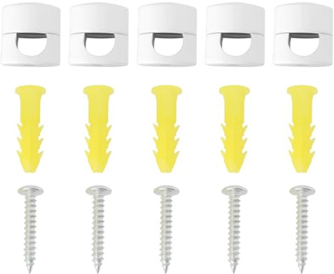 Briny River 5x Ganchos Tipo Gancho para Lámparas de Techo Cables Textiles Cables de Lámpara de Soporte de Cable de Montaje en Superficie para Cables de Tela de Menos de 7,8 Mm/0,31 Pulgadas (blanco)