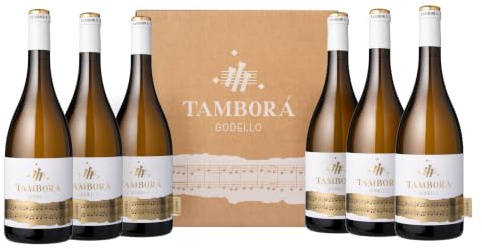 Tamborá Godello - Vino Blanco D.O. Ribeiro - Caja de 6 Botellas de 75 cl - Vino Gallego