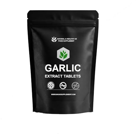 Garlic - 120 Tablets - 100mg Extract Equivalent to 10,000mg raw Garlic per Tablet - Flat Pack - Vegan Friendly
