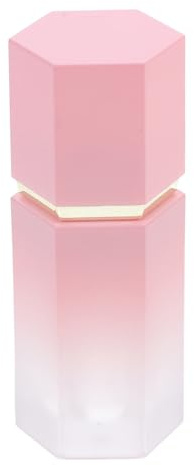 Healvian Pink Hexagonal Refillable Lip Gloss Tube Made of Plastic, Stylish and Attractive Design for DIY and Travel Use, Empty Lipstick Container Suitable for Lip Stains and Makeup Storage