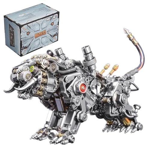 Torquino Mechanisches Bengal Tiger Modell 3D Metall Puzzle, Steampunk DIY Modellbausatz für Erwachsene mit Werkzeug und Lichtern, Kreatives Geschenk für Sammler und Bastelfans (700+ Teile)