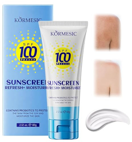 Crema Solare Viso, Gel-Crema Solare Viso, Anti-Macchie & Effetto Luminoso, Resistente all’Acqua, Per Pelli Grasse, Ideale Sotto il Trucco