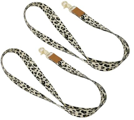 Auriselle 2 piezas giratorias 360 grados estampado de leopardo cordón teléfono colgante llaves llevar alrededor del cuello mosquetón teléfonos móviles identificación viajes conferencias uso diario