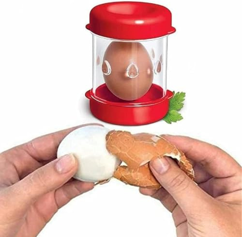 Sbucciatore per Uova Sode, Accessorio da Cucina Manuale, Guscio Separatore con Contenitore Trasparente Colore casuale