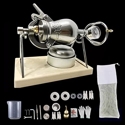 MZBDYYF Chinese Traditional Popcorn Maker, Stainless Steel Mini Popcorn Pot, Hand Popcorn Machine, Small Popcorn Cannon for Family Gathering Party Fun