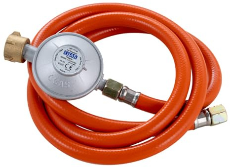 GastroHero Gasschlauch mit Druckminderer für Kombibräter TBG3-T, GSCHKB | 50 mbar, sicherer Gasschlauch aus robustem Material, konstante Gasversorgung, Zubehör für Catering & Gastronomie