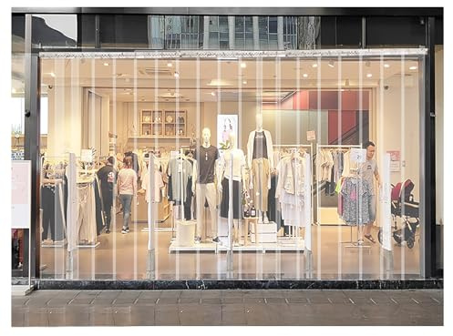 Transparent Streifenvorhang,PVC Lamellenvorhang Streifenvorhang，Lamellen Stallvorhang PVC Lamellenvorhang，Industrie-Streifenvorhang für Innen- und Außenbereiche(210x200cm/82.68x78.74in)