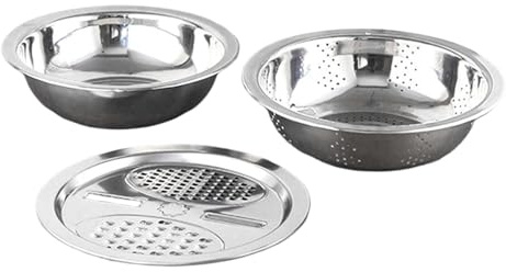 Baoblaze Passoire Saladier Égouttoir Râpe Bol Mélangeur Acier Inoxydable Pratique Convient à La Cuisine Préparation des Légumes et Fruits, 28cm