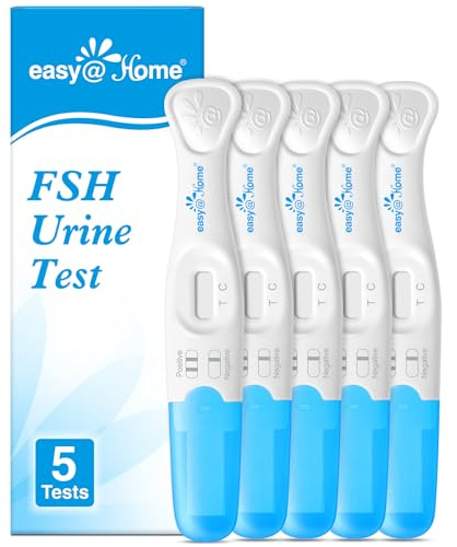 Easy@Home FSH Test Kit for Women - At-Home Hormone & Cycle Tracking with Premom App | Midstream Urine Test for Female Hormone Tracking | Reliable & Quick Results | 5 Tests