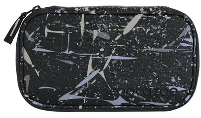 Coocazoo Mäppchen „Reflective Splash”, schwarz, Federmäppchen, großes Hauptfach, Reißverschlussfach mit Klarsichtfach im Deckel, Fach für Geodreieck, Stiftehalter, ab der 3. Klasse