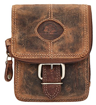 Greenburry Vintage Gürteltasche Leder 14,5 cm braun