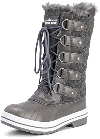 Polar Womens Snow Boot Quilted Tall Winter Snow Waterproof Warm Rain Boot - 5 - GRT38 YC0013