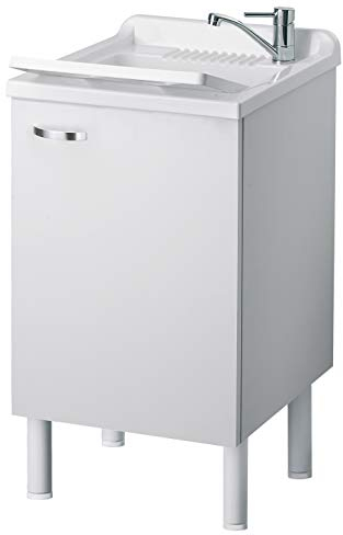 Negrari 6006SKBBA Lavatoio Lavapanni in Nobilitato Idrofugo, Misure L 45 X P 50 X H 84 cm, Bianco
