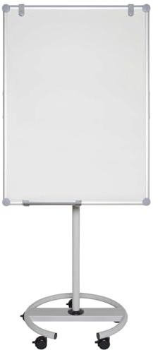 MAUL Flipchart mobil grau MAULpro flip2use drehbar höhenverstellbar | für Präsentation und Projektion, stufenlos anpassbare Arbeitshöhe, fester Stand dank Stopp-Rollen, kratzfeste Schreibfläche