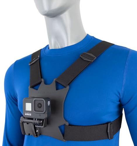 STUNTMAN High Stability Chest Mount with J Hook for Action Cameras | Fits GoPro, DJI Osmo (Action 6, Action 5 Pro, 4, 3), Insta360 (Ace Pro 2, Ace Pro, Ace), and others with a 2-prong mount