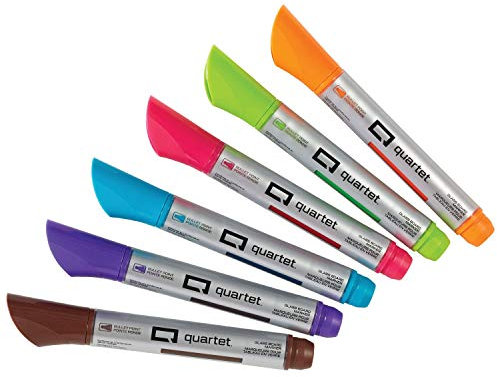 Quartet Glass Board Dry Erase Markers, Premium, Bullet Tip, Assorted Colors, 6 Pack (79556)