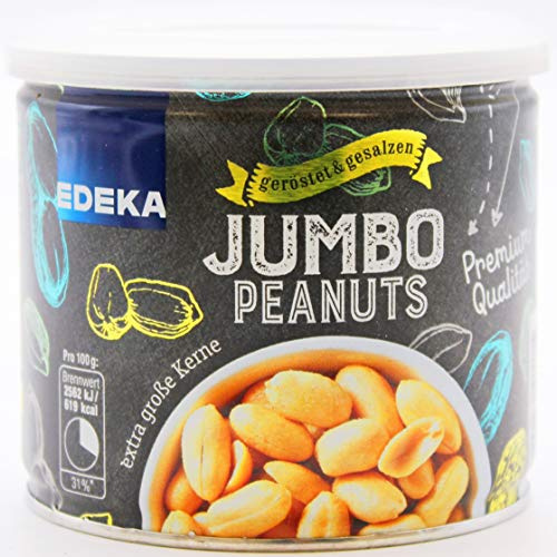 Edeka Jumbo Erdnüsse geröstet und gesalzen, 8er Pack (8 x 200g)