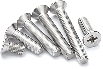 ANSIEDIO M5 Korsa Platt Maskins Skruvar Bultar Rostfria Kors Försänkta Skruvar, M5×30mm,30 pcs