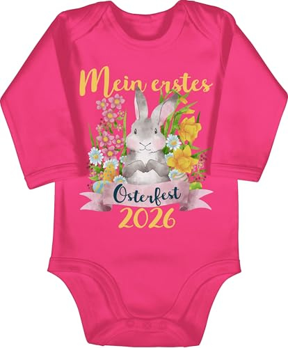 Shirtracer - Baby Body langarm Mädchen Junge - Ostergeschenke - Mein erstes Osterfest 2026 I Ostern