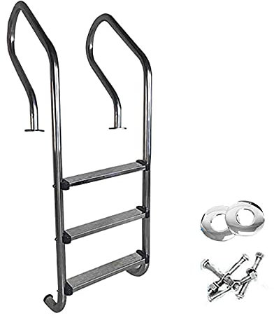 MYAOU Scaletta per Piscina in Acciaio Inox con 3 gradini | 54 X 58 X 158 cm | Scaletta per Piscina | Scalette da Piscina per Piscina