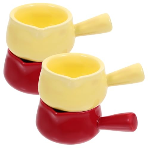 Cabilock 4stücke Kleine Milchkanne Teiliges Aus Keramik Bunte Milchbecher Für Zuhause Und Restaurant Für Desserts Spülmaschinenfest Stilvolles Geschirr Zufällige Farben