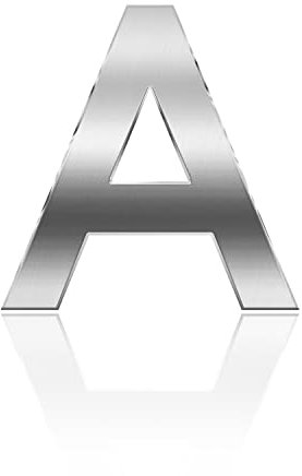 Letras 3D para buzón, números del alfabeto, número de casa, puerta, autoadhesivas, para apartamento, hotel, dirección de habitación (plateado) (A)