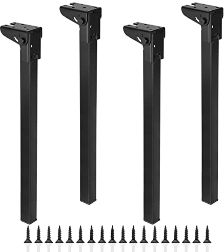 IGNPION Klapptischbeine aus Eisen, 90 °, selbstsichernd, Metall-Möbelstütze, 4 Stück, Kaffee, 40 cm Erhöhungsfüße, DIY-Ersatz für TV-Schrank, Laptop-Tisch, schwarz, (IGPUK0534)
