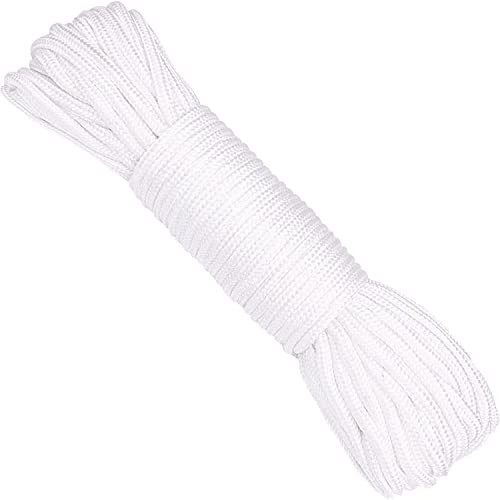 GYTFOG 2mm Roman Blind Cord,30 Meters White Braided Cord Blind String，Austrian Festoon CordingFor Gardening Plants, Kitchen & Window Blinds, Home Decor and DIY Craft Projects, 10cmx10cmx1cm