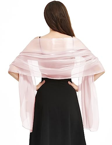 heekpek Schal Damen Elegant Stola Damen Festlich Leicht Transparenter Glitzer Tücher und Wickel für Damen Premium Polyester Seidenschal Damen Ganzjährig
