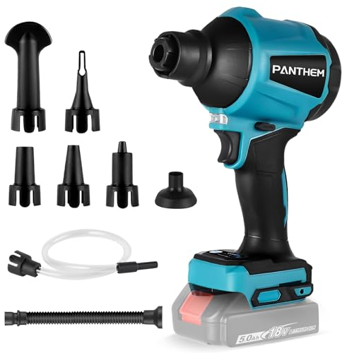 Akku-Gebläse Mini Akku Gebläse Laubbläser kompatibel mit Makita 18V Akkus Li-Ion für Rasenpflege, Laubblasen, Auto und Eckenreinigung (ohne Akkus, ohne Ladegerät) (blau)