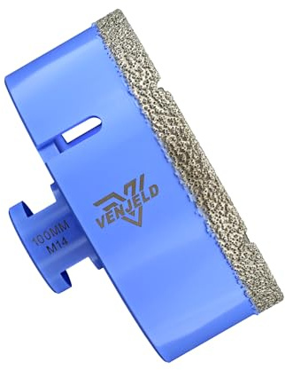 Foret Diamant Carrelage 100mm Scie Cloche avec Filetage M14 Perçage à Sec pour Céramique Porcelaine Carrelage Granit Marbre Pierre VENJELD