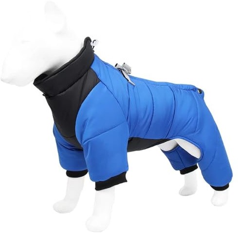 UOSIA Liten Hundkappa, Fyrbent Hund Vinter Snödräkt Varm Hund Fleecejacka Valpkappor Med Sele Inbyggd I Helkropp Hund Snöjacka För Medelstora Små Hundar