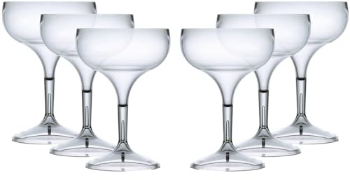 Virtually Glass Lot de 6 verres à cocktail réutilisables en polycarbonate incassable de qualité