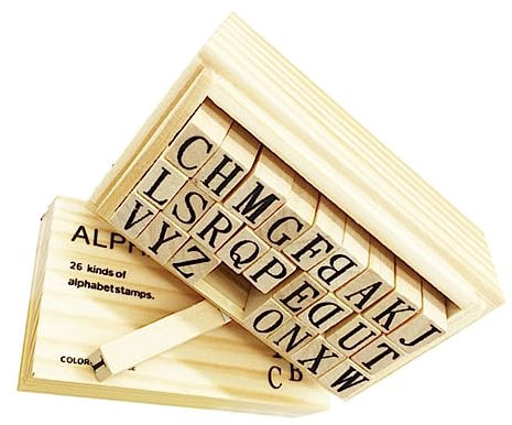 Lurrose 1 Satz Stempel des englischen Alphabets kinder stempel kinderstempel filigrane briefmarken DIY Sammelalbum schreibwaren DIY-Siegel Planer Stempel hölzern sterben Konto Student Holz