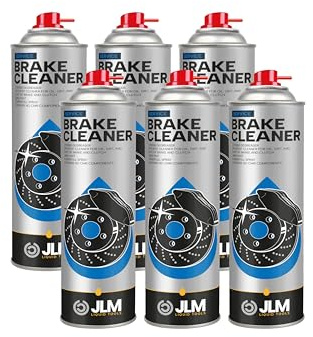 JLM Bremsenreiniger Spray - Effektive Reinigung von Schmutz, Öl und Bremsstaub von Bremsscheiben, Bremsbelägen & Kupplungsteilen - 6 x 500ml Sprühdose