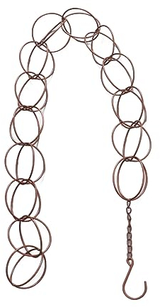 Topyond Regenkette,Regenkette Ablaufkette,Regenablaufkette, Metall Regenkette, Entwässerungsfunktion, Dekorativer Ringwind Mit Haken Für Zuhause, Balkon, Terrasse