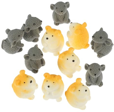 ULDIGI Figurine Miniature de Souris et Hamster en Résine 12 Pièces | Ornement pour Bonsaï, Décoration de Micro-paysages, Accessoire Léger pour Photo