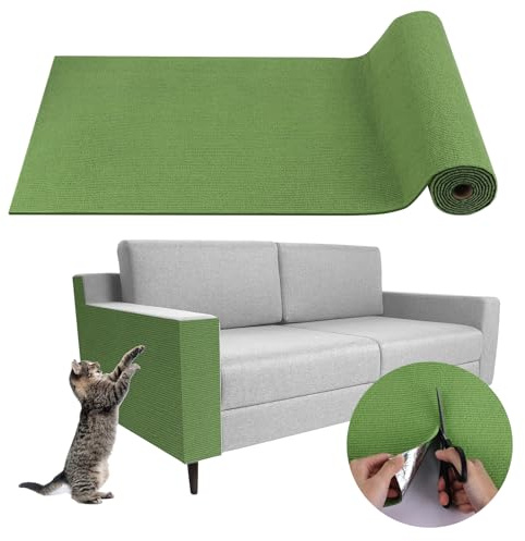 Kratzmatte Katze selbstklebend Kratzteppich Katze Wand Kratzbretter Sofa Kratzschutz Kratzmatte für Kratzwand Katzenkratzbretter DIY (Fruchtgrün, 40×300cm)
