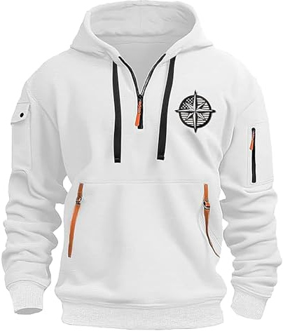 Yekdmxop Sudadera Hombre con Capucha Oversize Sudaderas Hombre Algodón Jogging Moda Sudaderas con Capucha Tops Hoodie Ligero Chaqueta Multifuncional Jersey con Cremallera Sweatshirt Deportiva Niños Y