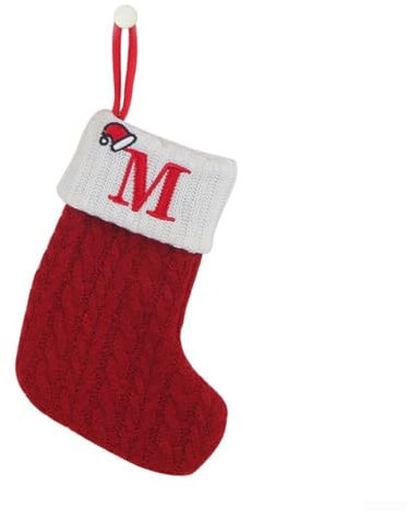 Festlicher roter Strick-Weihnachtsstrumpf mit Schneeflocken-Detail, verleiht Ihrer Einrichtung Charme (M)