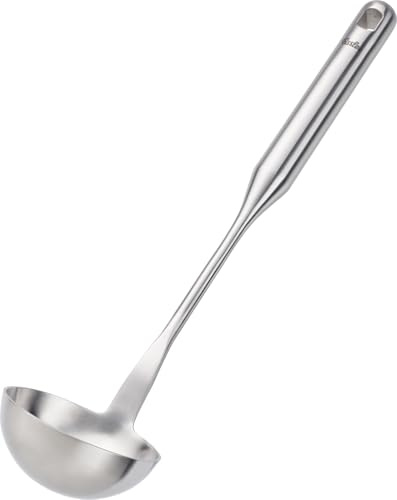 Fissler Essential/Edelstahl-Saucenlöffel (33,5 cm) Sauciere, Schöpfkelle, Suppen-Kelle, mit Aufhänge-Öse, Spülmaschinen-geeignet