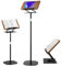 Soporte para libros, altura regulable 91-159 cm, 2 en 1, soporte para libros ajustable, soporte de suelo y de mesa, soporte de lectura de 360°, soporte de lectura de metal, clips laterales elásticos