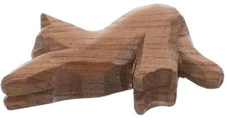 TOPBATHY Handgeschnitzte Holz Katzenfigur Stabile Tischdekoration mit Niedlichem Katzenmotiv für Wohn und Bürodeko Einzigartiges Kunstwerk