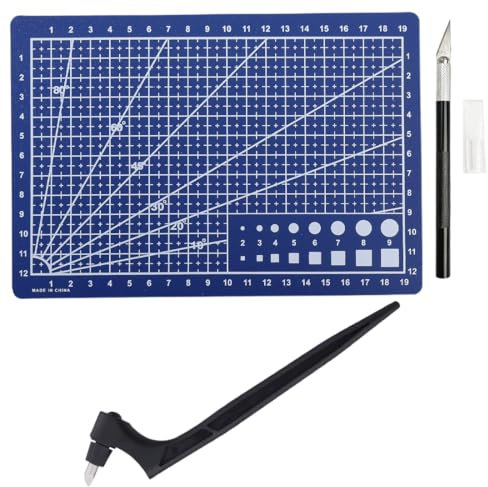 JAWUZ Tappetino da Taglio A4 per Scrapbooking, Utensili da Taglio Artigianali con Lama Rotante a 360°, Coltelli da Penna in Acciaio Inossidabile e Tappetino per Scrapbooking