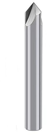 Fresas de metal duro， Fresa de chaflán Fresa de ranura en V Fresa avellanadora de esquinas de 60/120 grados Fresa de biselado Desbarbado de bordes Fresa de extremo de carburo(6X6X50X90Aluminum)