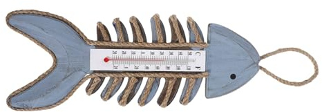 Garneck Fischgräten Wandthermometer im Vintage Stil Dekoratives Außenthermometer für Garten und Wohnbereich Leicht Anzubringen