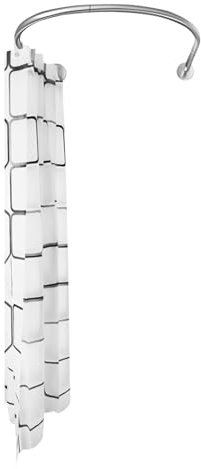 Duschstange U-Form, Rund Duschvorhangstange Vorhangstange Ohne Bohren, 304 Edelstahl Duschspinne Duschvorhangwinkelstangen, Justierbare Bad Vorhangstange Dusch Vorhang