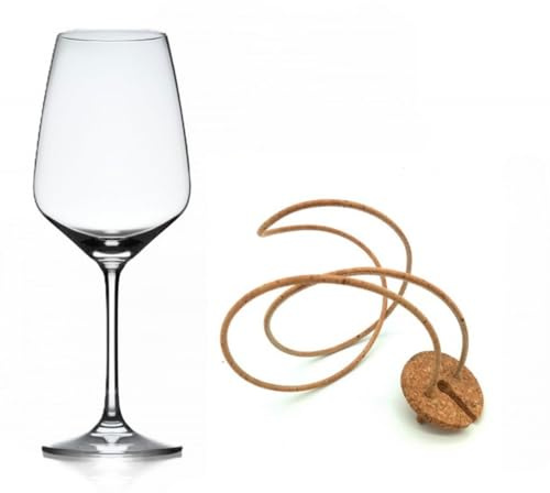 Weinglashalter aus Kork zum Umhängen für Weinwanderungen | mit Korkband (1m Länge) in beige | Weinglas um den Nacken hängen | nachhaltig & vegan | Made in Portugal