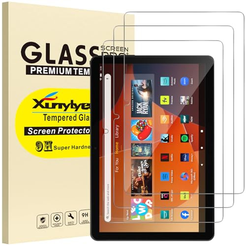 XunyLyee 3 Stück Schutzfolie für Fire HD 10/10 Kids/ 10 Kids Pro 10,1 Zoll | Fire 10 2023/ 2021 Release Panzer Schutz Glas Displayschutzfolie HD-Klarheit