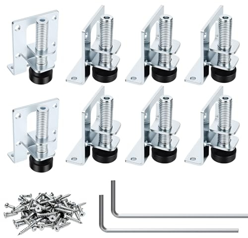 HJ-hghpiftr Lot de 8 pieds de meubles réglables - Pieds de meubles réglables en hauteur - Pieds filetés - Pieds d'armoire et de socle avec écrous de sécurité